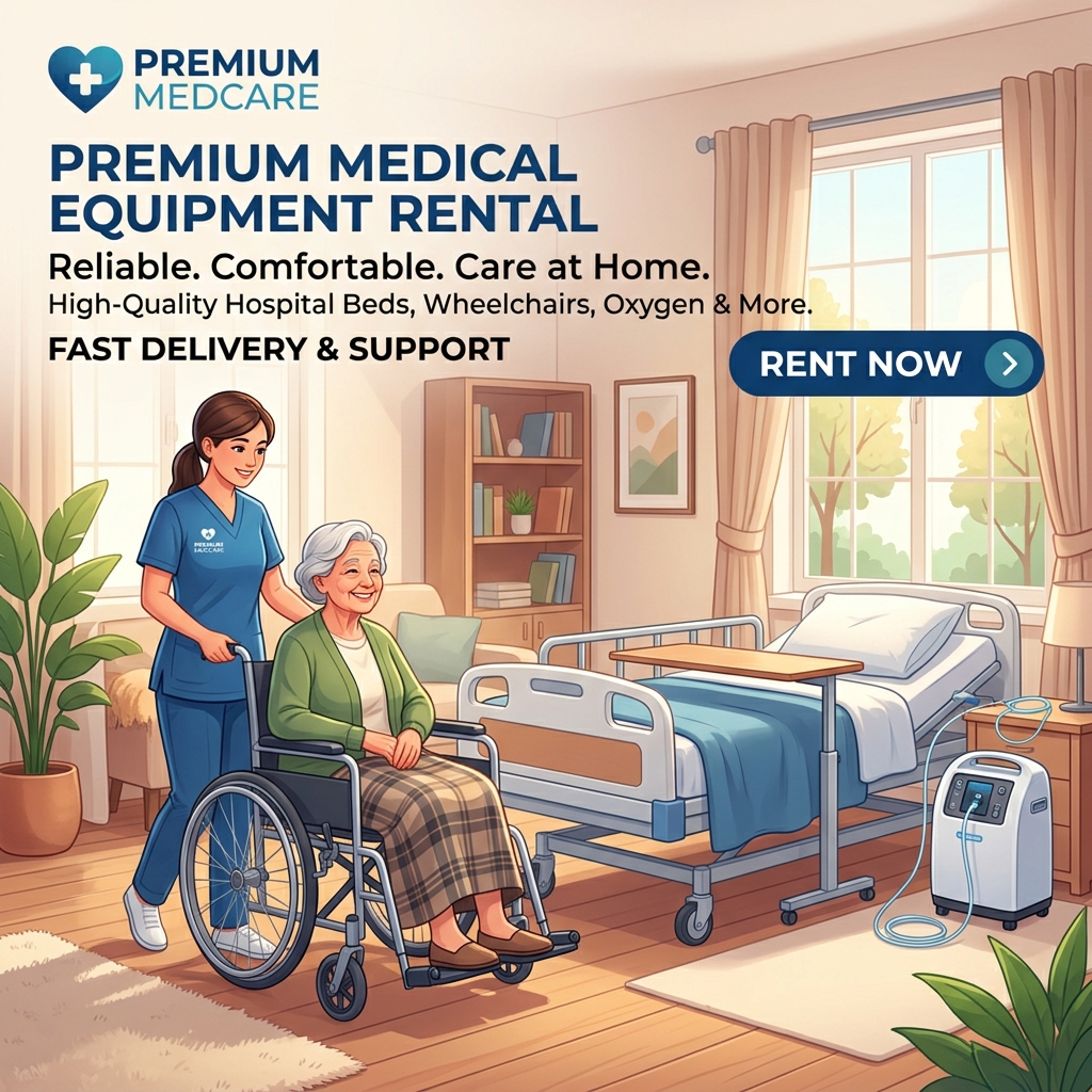 Hospital equipment rental banner